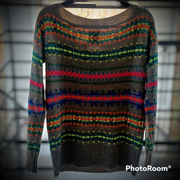 NWT American Eagle Fair Isle Wool Blend Sweater - Picture 3 of 9